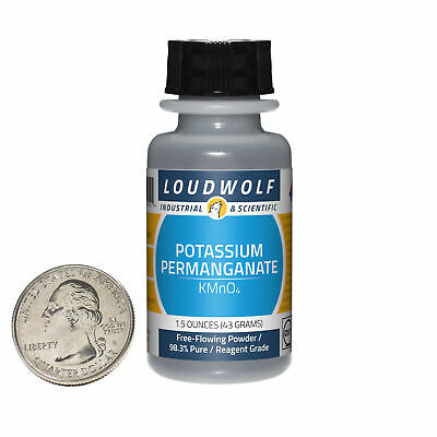 Potassium Permanganate / 1.5 Oz Bottle / 98.3% Reagent Grade / Flowing Powder